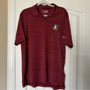 Columbia Florida State FSU Shirt Mens Large Short Sleeve Polo Omni-Wick
